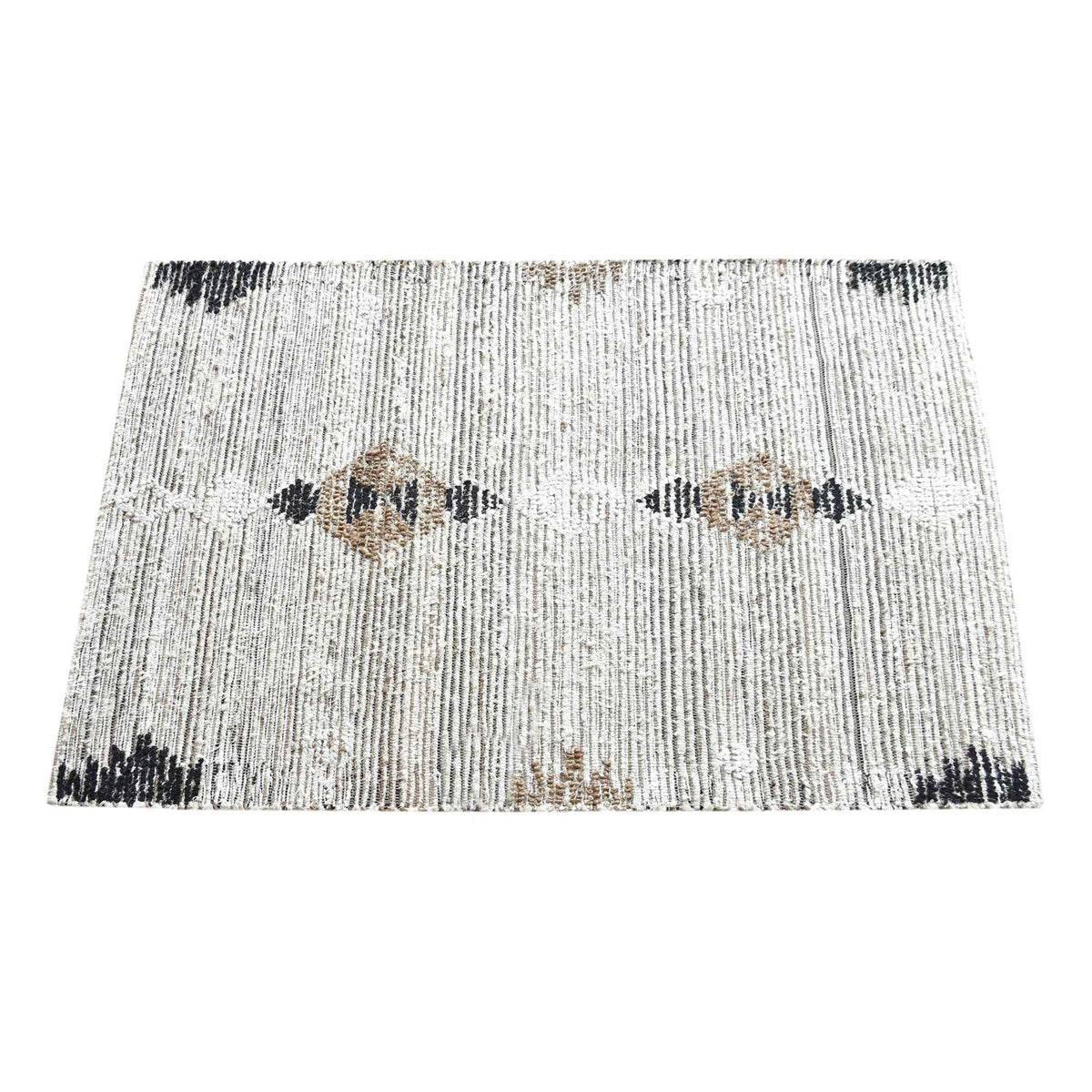 Monolith & Heart Caspia Flatweave Rug, Recycled Cotton and Hemp, Handwoven, Neutral Colors, Multiple Sizes