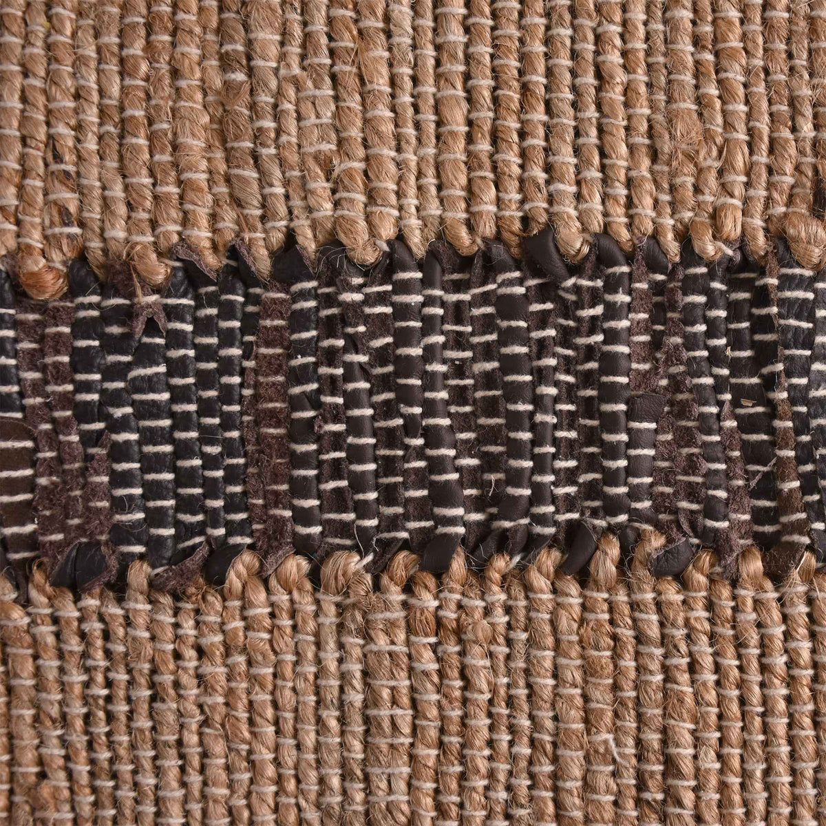Monolith & Heart Cermak Hand-Woven Leather & Jute Rug, Natural & Brown