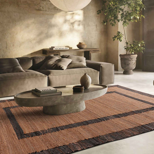 CERMAK RUG - LEATHER/ JUTE