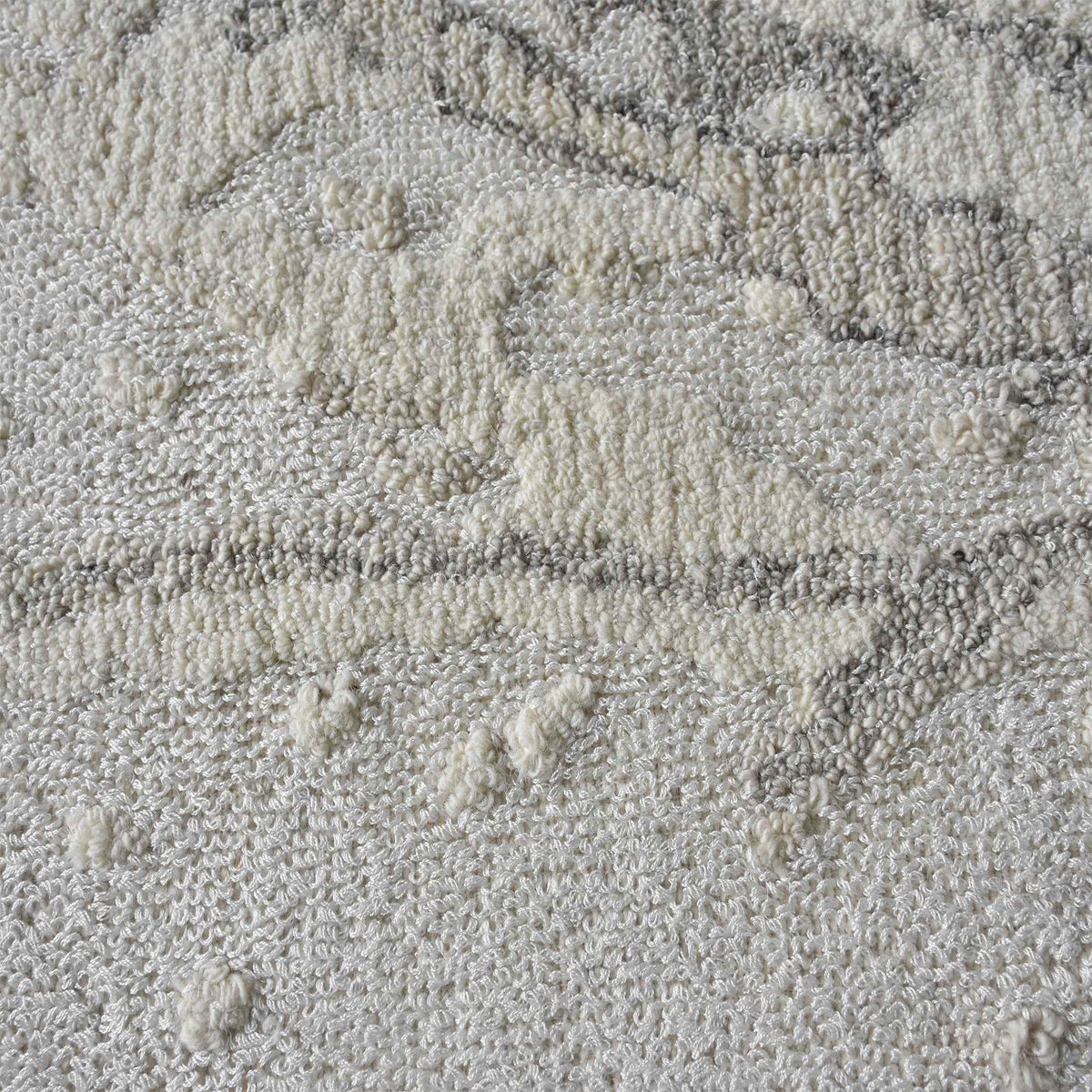 Monolith & Heart Cheryl Hand-Woven Wool & Viscose Rug, Natural White & Grey