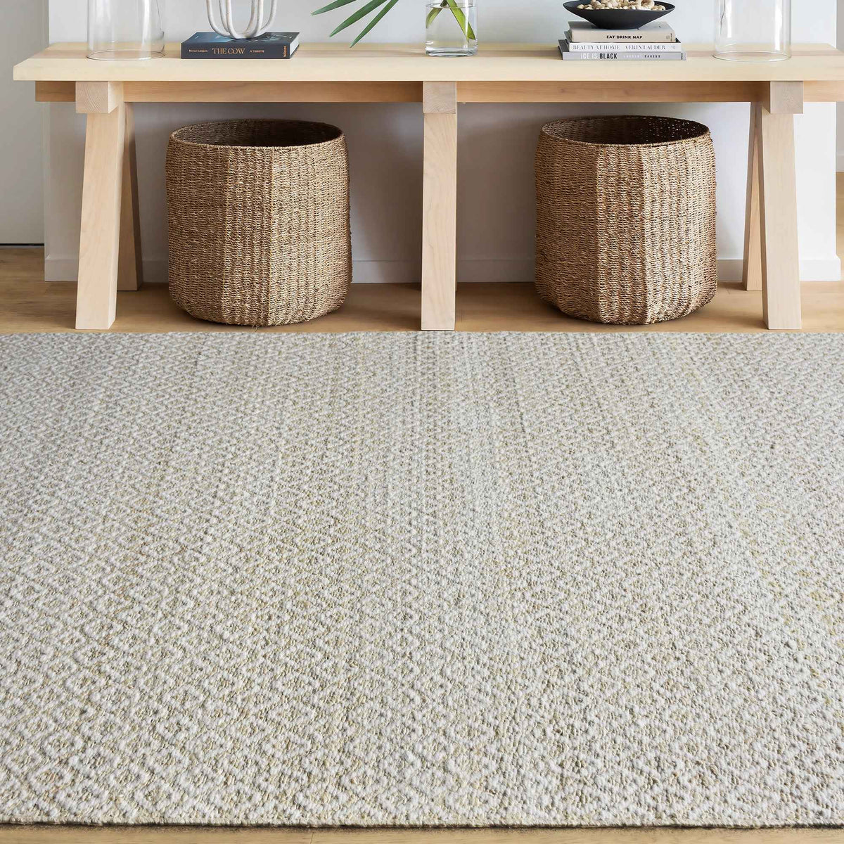 Monolith & Heart Colebrook Hand-Woven Jute & Wool Rug, Natural White