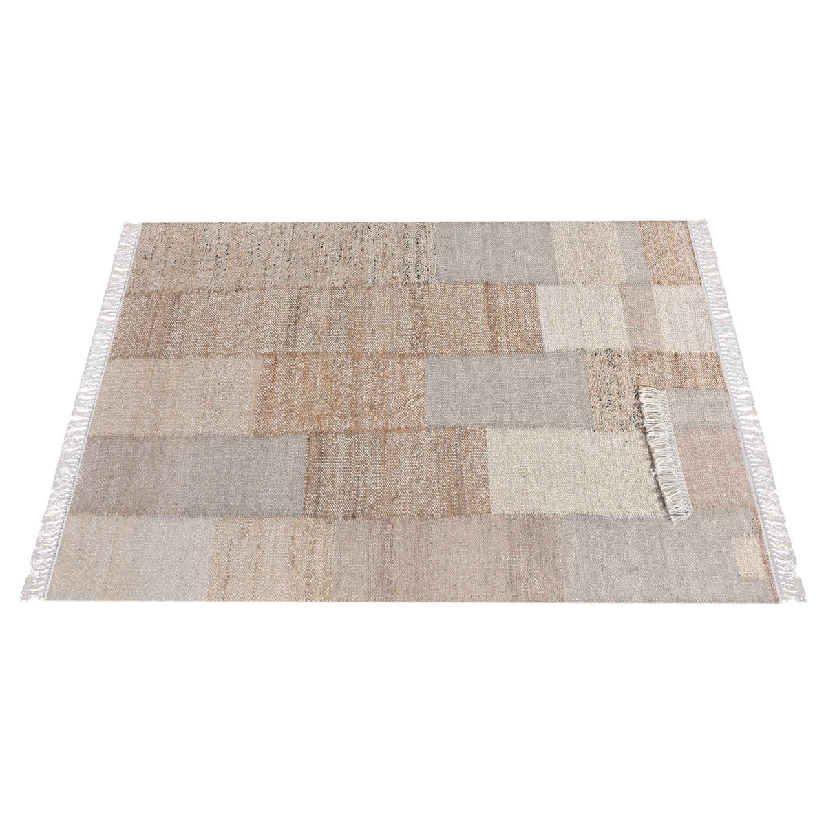 Monolith & Heart Colison Punja Kelim Jute, Wool & Recycled PET Rug, Natural