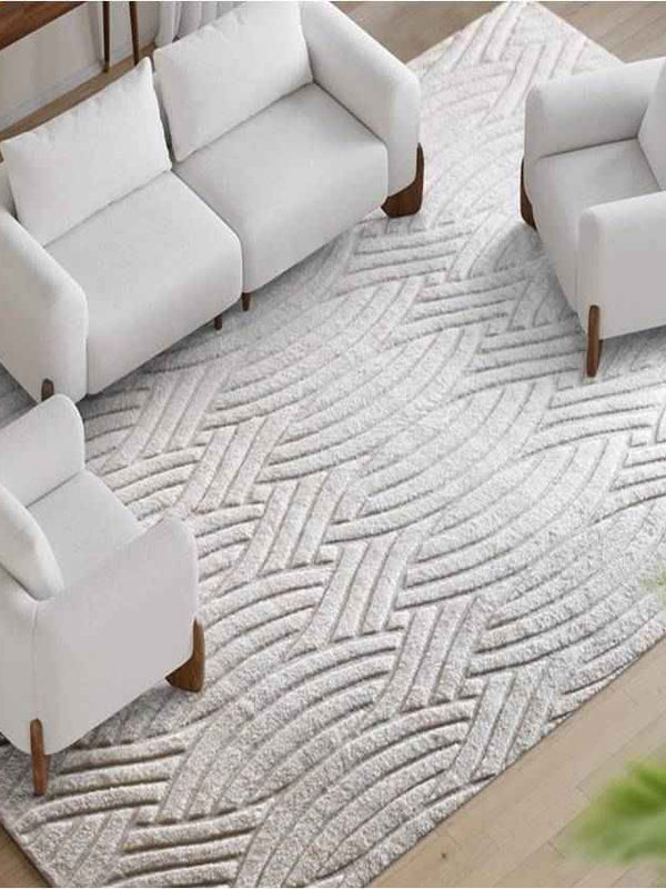 CONCHAL RUG - IVORY - HAND KNOTTED - NZ WOOL