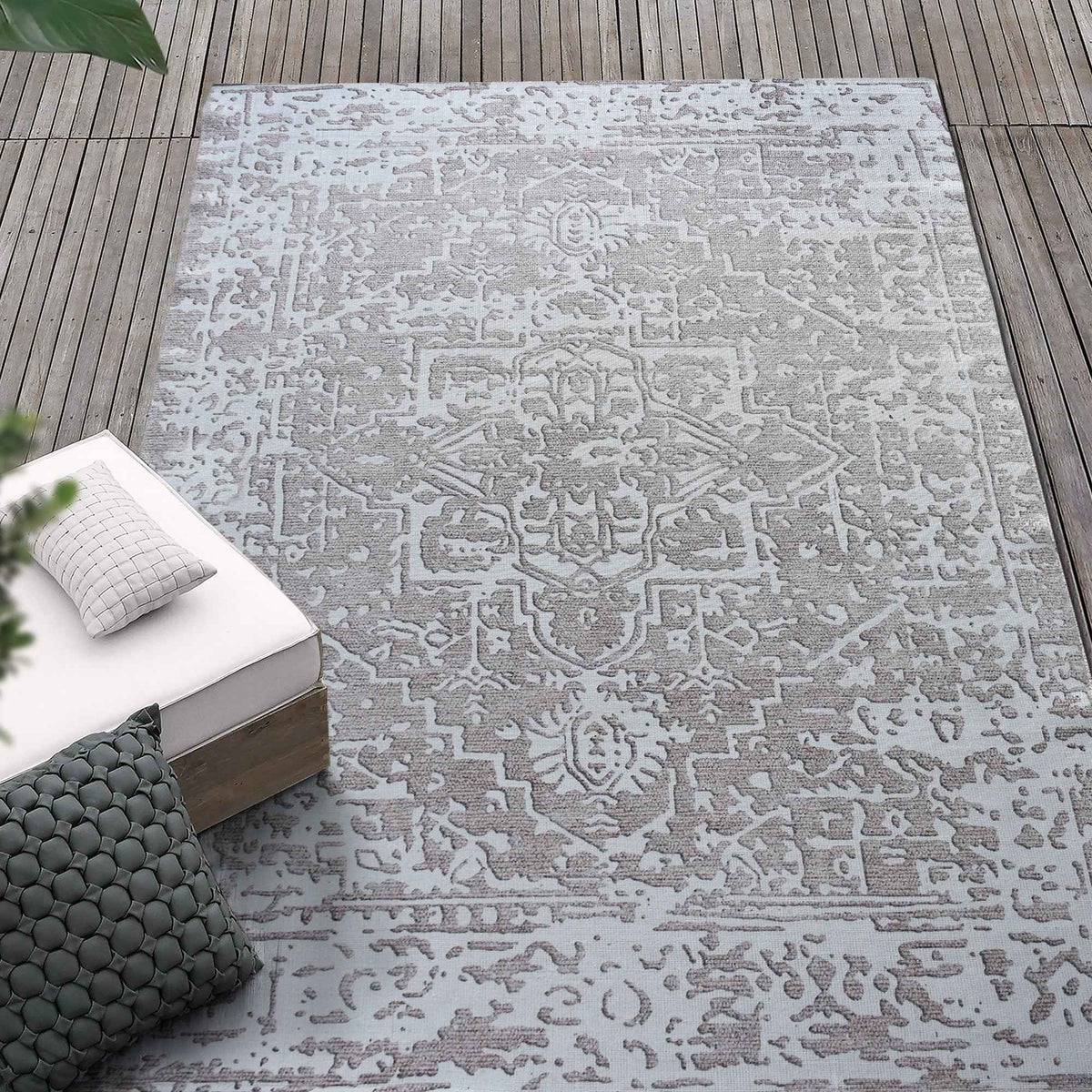 Monolith & Heart Conte Hand-Woven Recycled PET Rug, Beige