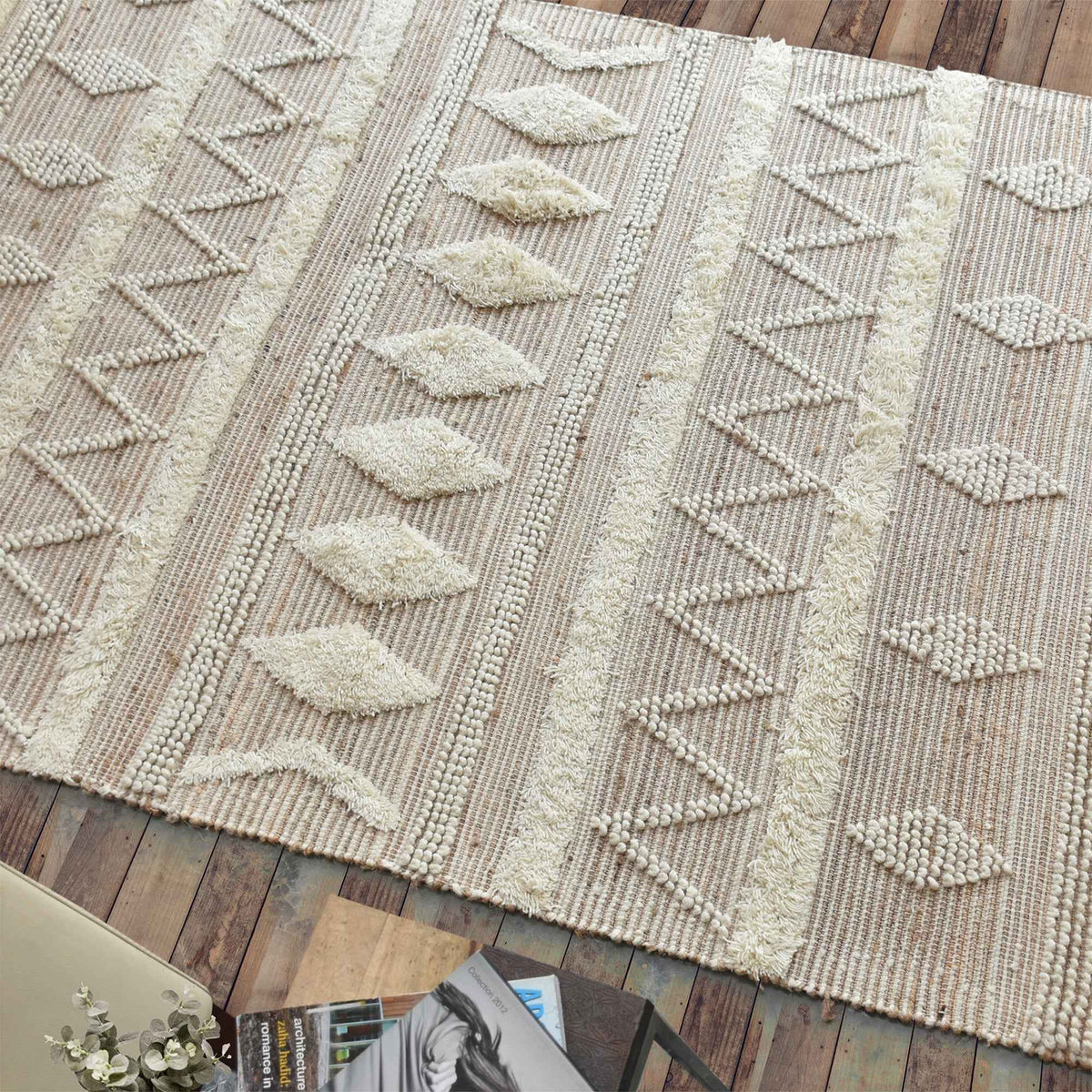 Monolith & Heart Coplin Hand-Woven Wool & Hemp Rug, Natural