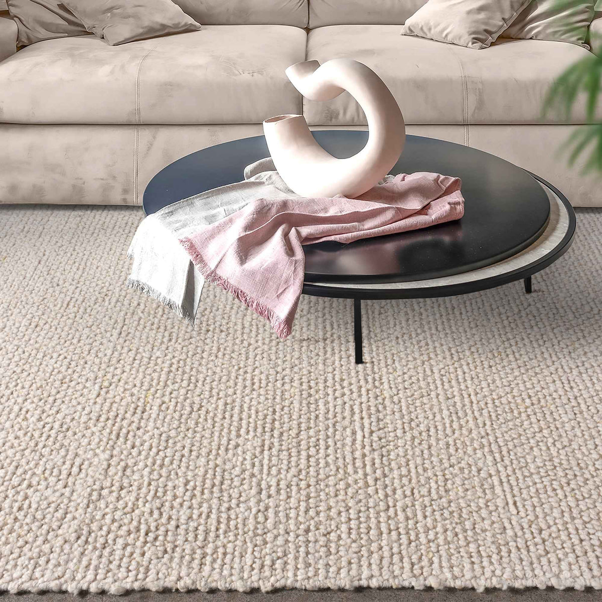 Monolith & Heart Corley Hand-Woven Wool Rug, Natural White, Multiple Sizes