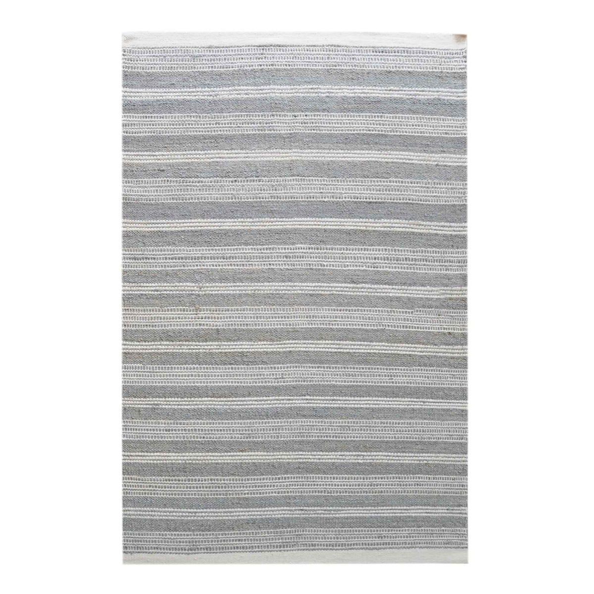 Monolith & Heart Cowlix Hand-Woven Hemp & Wool Rug, Grey & Natural White