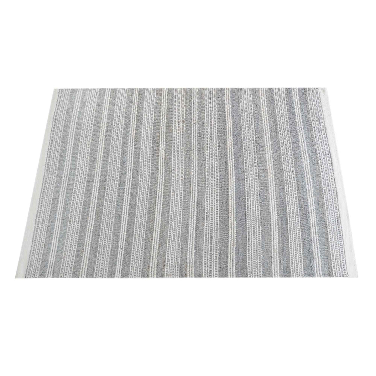 Monolith & Heart Cowlix Hand-Woven Hemp & Wool Rug, Grey & Natural White