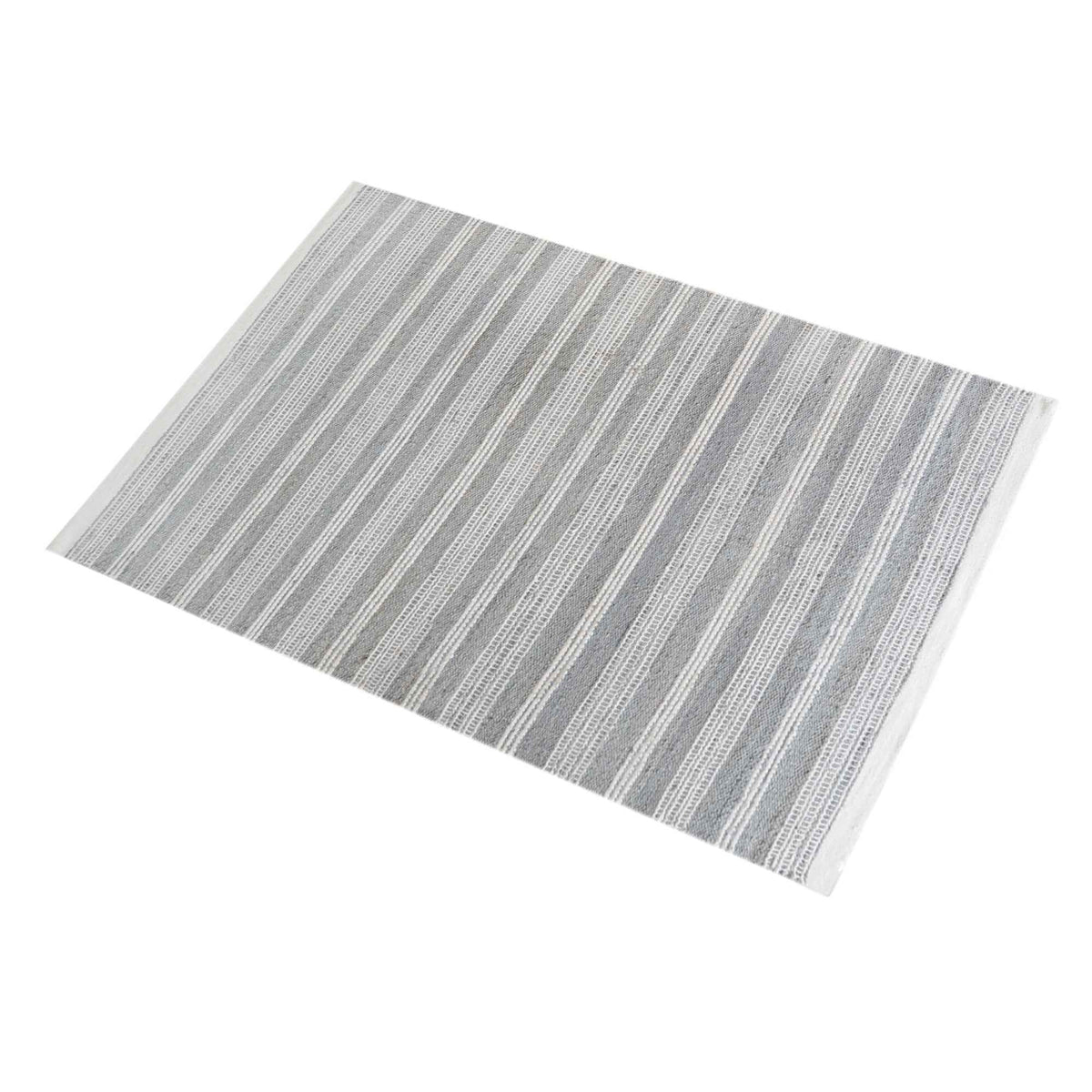 Monolith & Heart Cowlix Hand-Woven Hemp & Wool Rug, Grey & Natural White