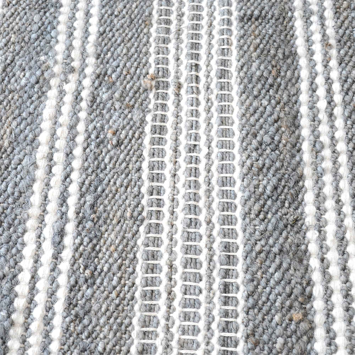 Monolith & Heart Cowlix Hand-Woven Hemp & Wool Rug, Grey & Natural White