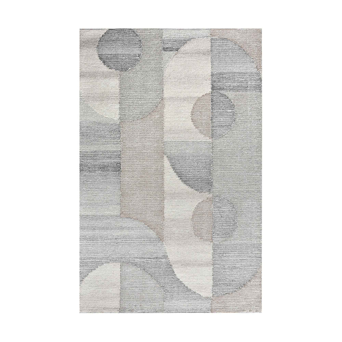 Monolith & Heart Cuini Hand-Woven & Over-Tufted Wool Rug, Ivory, Grey & Beige