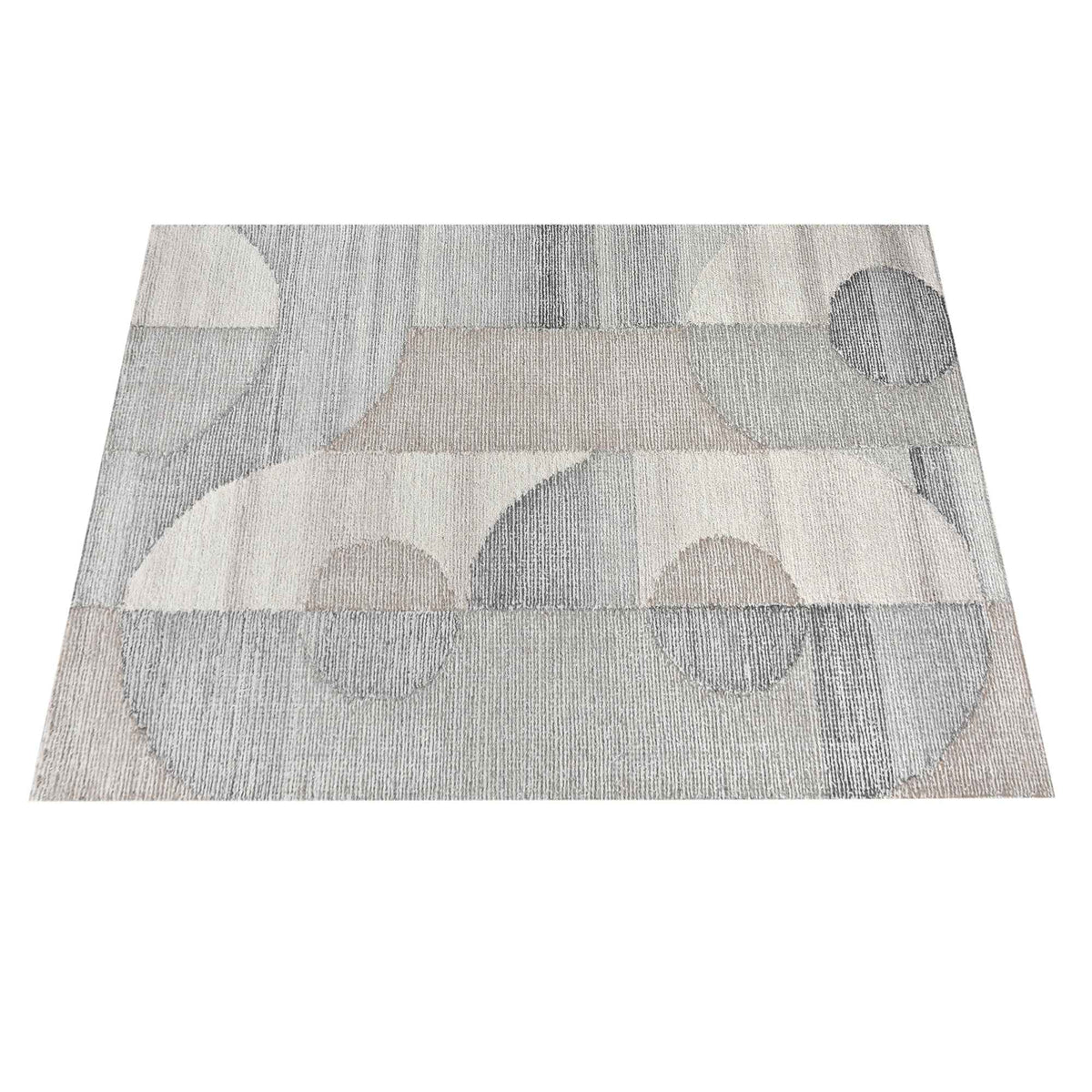 Monolith & Heart Cuini Hand-Woven & Over-Tufted Wool Rug, Ivory, Grey & Beige