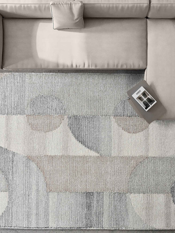 CUINI RUG - IVORY/BEIGE/GREY - WOOL - HAND WOVEN, OVER TUFTED