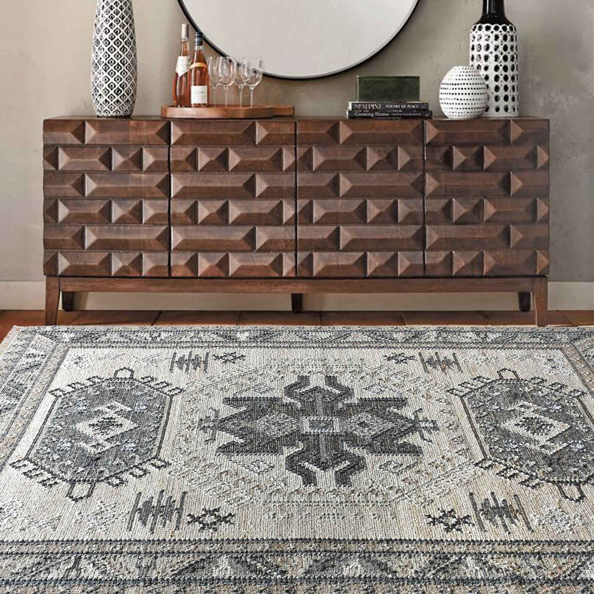 Monolith & Heart Culion Punja Hand-Woven Hemp & Wool Rug, Natural