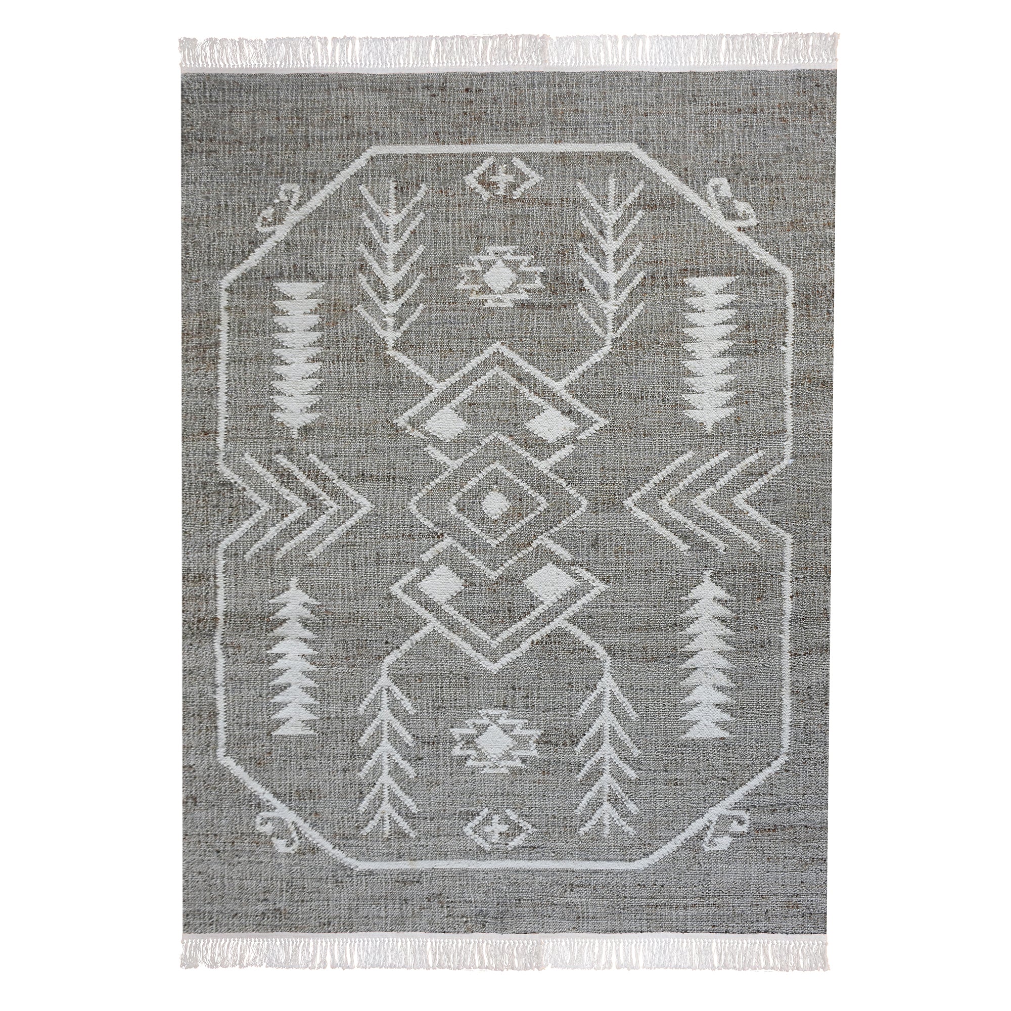Area Rug, Bedroom Rug, Living Room Rug, Living Area Rug, Indian Rug, Office Carpet, Office Rug, Shop Rug Online, Hemp, Wool, Grey, Natural White, Punja, Flat Weave, Boho-Chic