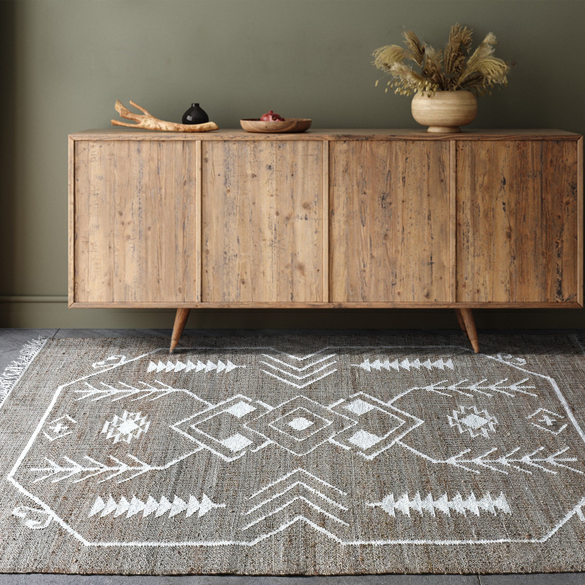 Area Rug, Bedroom Rug, Living Room Rug, Living Area Rug, Indian Rug, Office Carpet, Office Rug, Shop Rug Online, Hemp, Wool, Grey, Natural White, Punja, Flat Weave, Boho-Chic