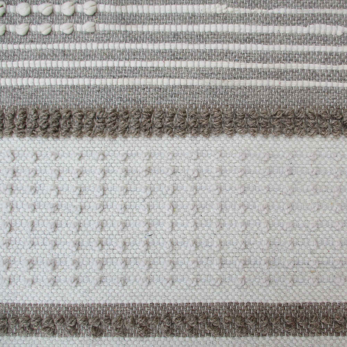Monolith & Heart Cabalian Hand-Woven Wool, Cotton & Recycled PET Rug, Natural White, Beige & Grey