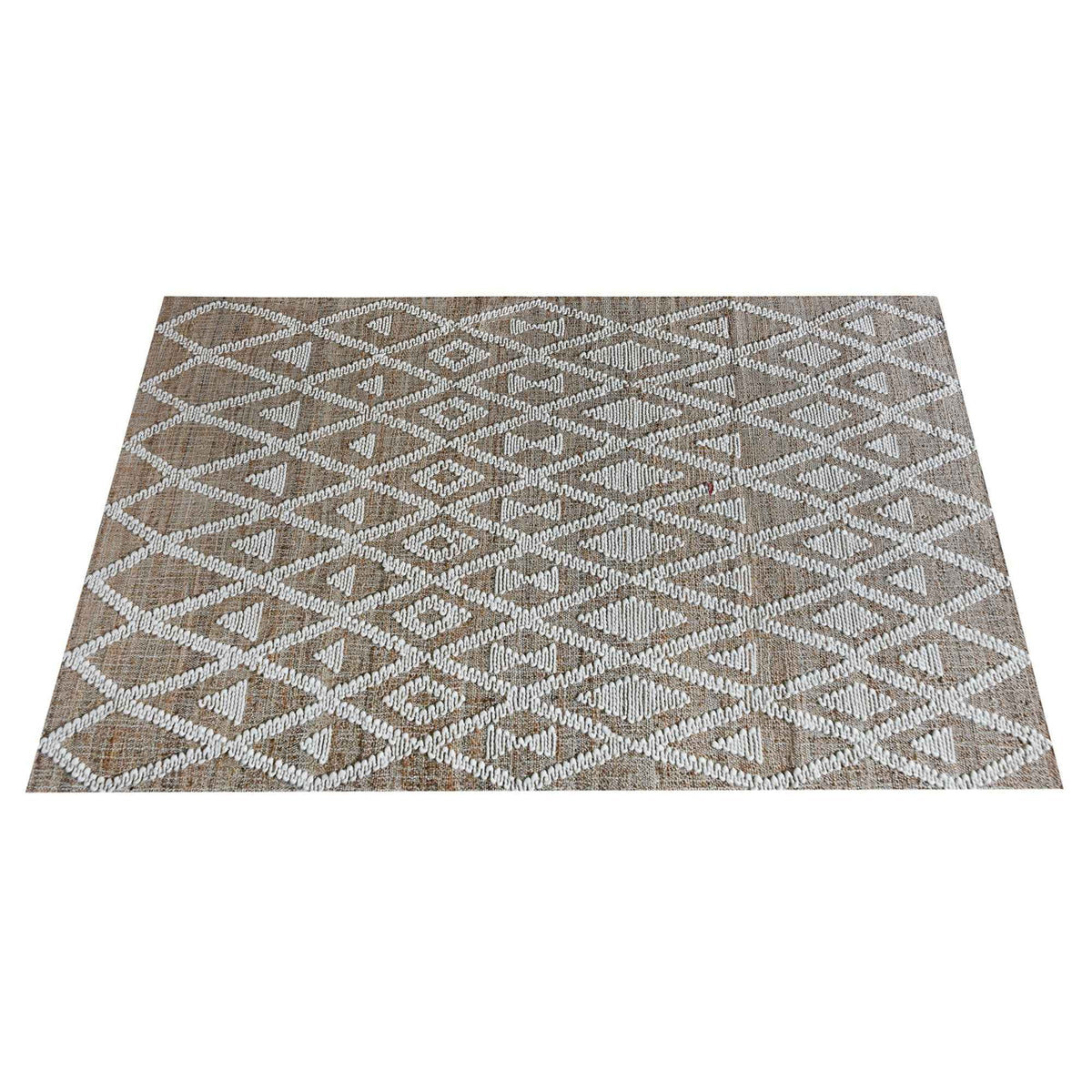 Monolith & Heart Chatel Punja Kelim Jute & Wool Rug, Natural & Natural White