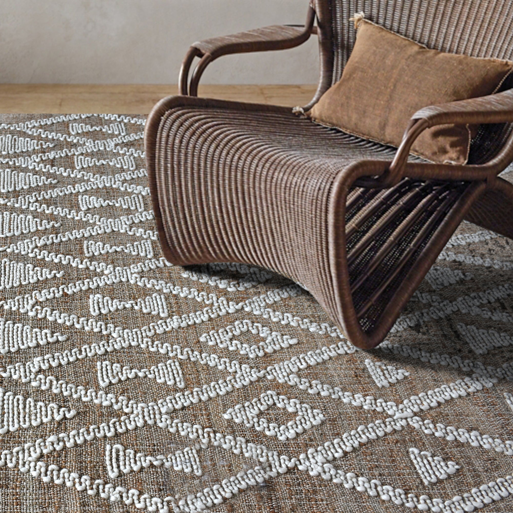 Area Rug, Bedroom Rug, Living Room Rug, Living Area Rug, Indian Rug, Office Carpet, Office Rug, Shop Rug Online, Jute, Wool, Natural, Natural White, Punja, Flat Weave, geometric