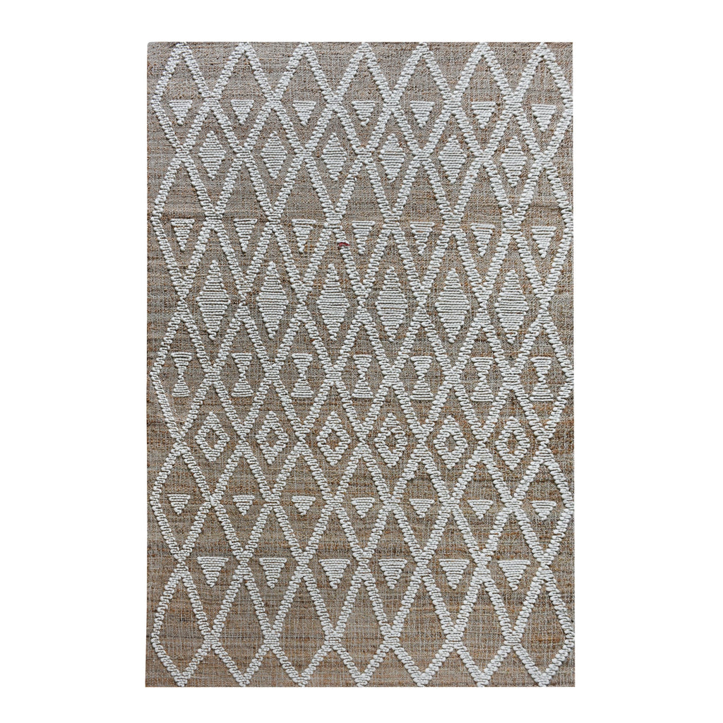 Area Rug, Bedroom Rug, Living Room Rug, Living Area Rug, Indian Rug, Office Carpet, Office Rug, Shop Rug Online, Jute, Wool, Natural, Natural White, Punja, Flat Weave, geometric