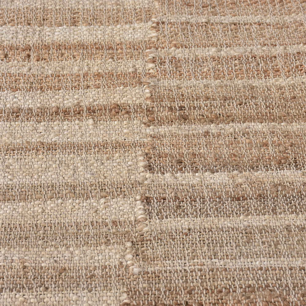 Monolith & Heart Daggett Punja Kelim Jute Rug, Natural & Natural White