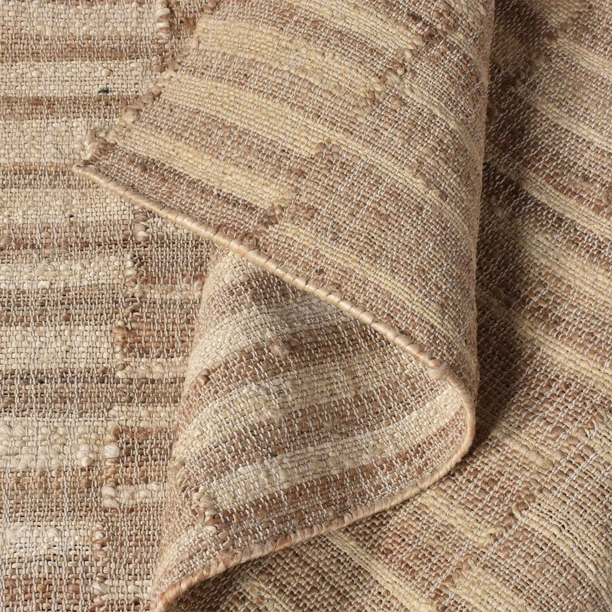 Monolith & Heart Daggett Punja Kelim Jute Rug, Natural & Natural White