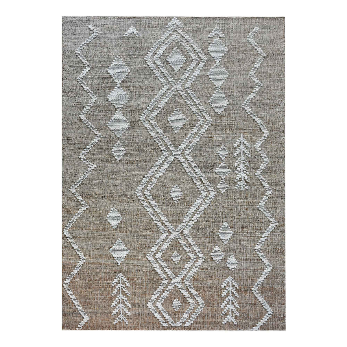 Monolith & Heart Darois Punja Flatwoven Hemp & Wool Rug, Natural & Natural White