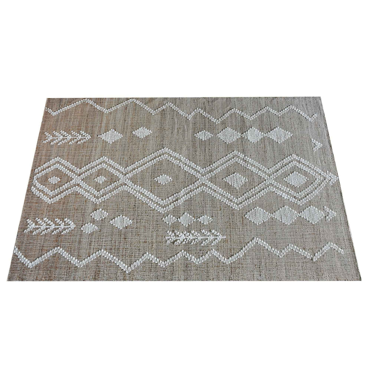 Monolith & Heart Darois Punja Flatwoven Hemp & Wool Rug, Natural & Natural White