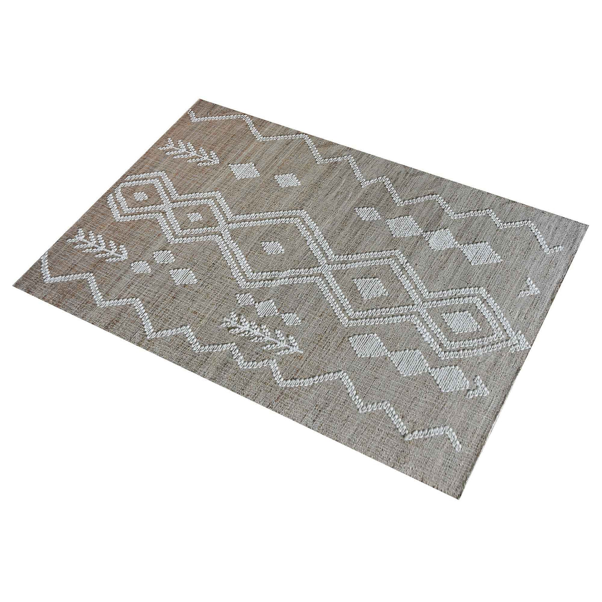 Monolith & Heart Darois Punja Flatwoven Hemp & Wool Rug, Natural & Natural White