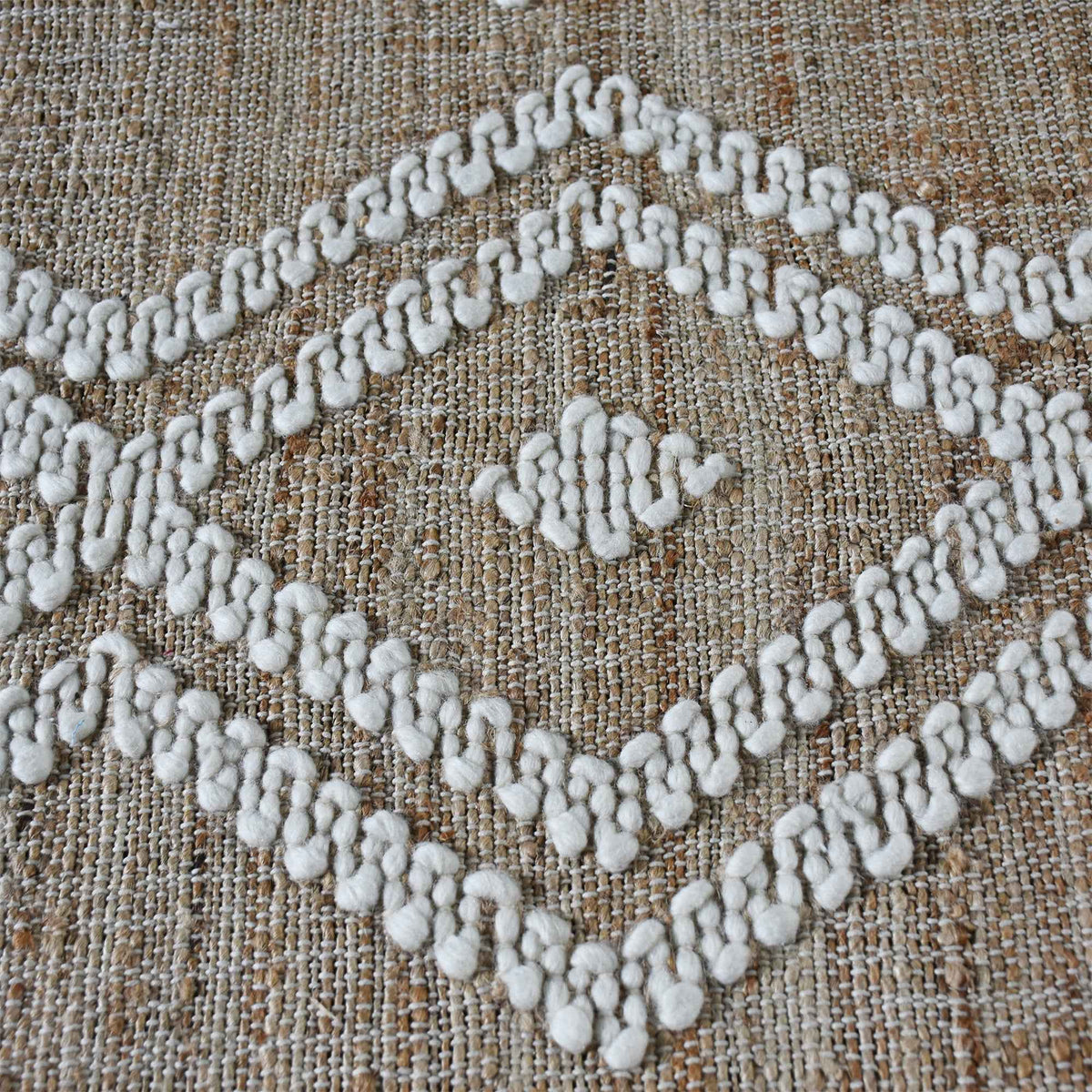 Monolith & Heart Darois Punja Flatwoven Hemp & Wool Rug, Natural & Natural White