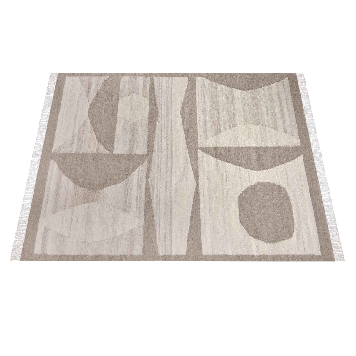 Monolith & Heart Desna Hand-Woven Wool Rug, Ivory & Beige