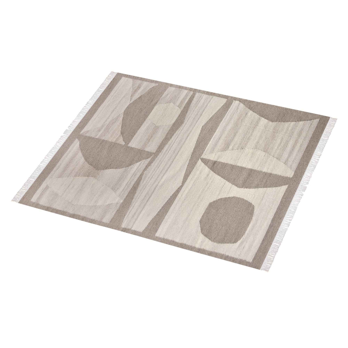 Monolith & Heart Desna Hand-Woven Wool Rug, Ivory & Beige