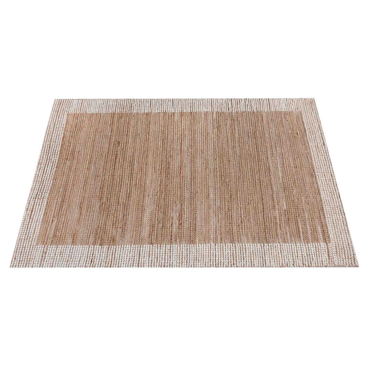 Monolith & Heart Donets Hand-Woven Jute & Wool Rug, Natural & Natural White