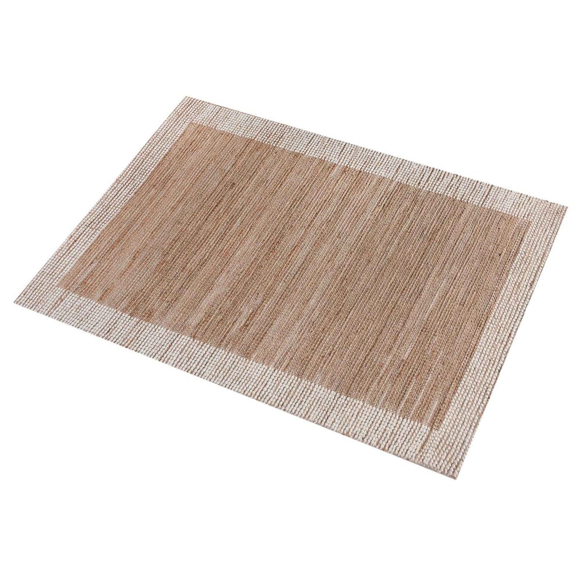 Monolith & Heart Donets Hand-Woven Jute & Wool Rug, Natural & Natural White