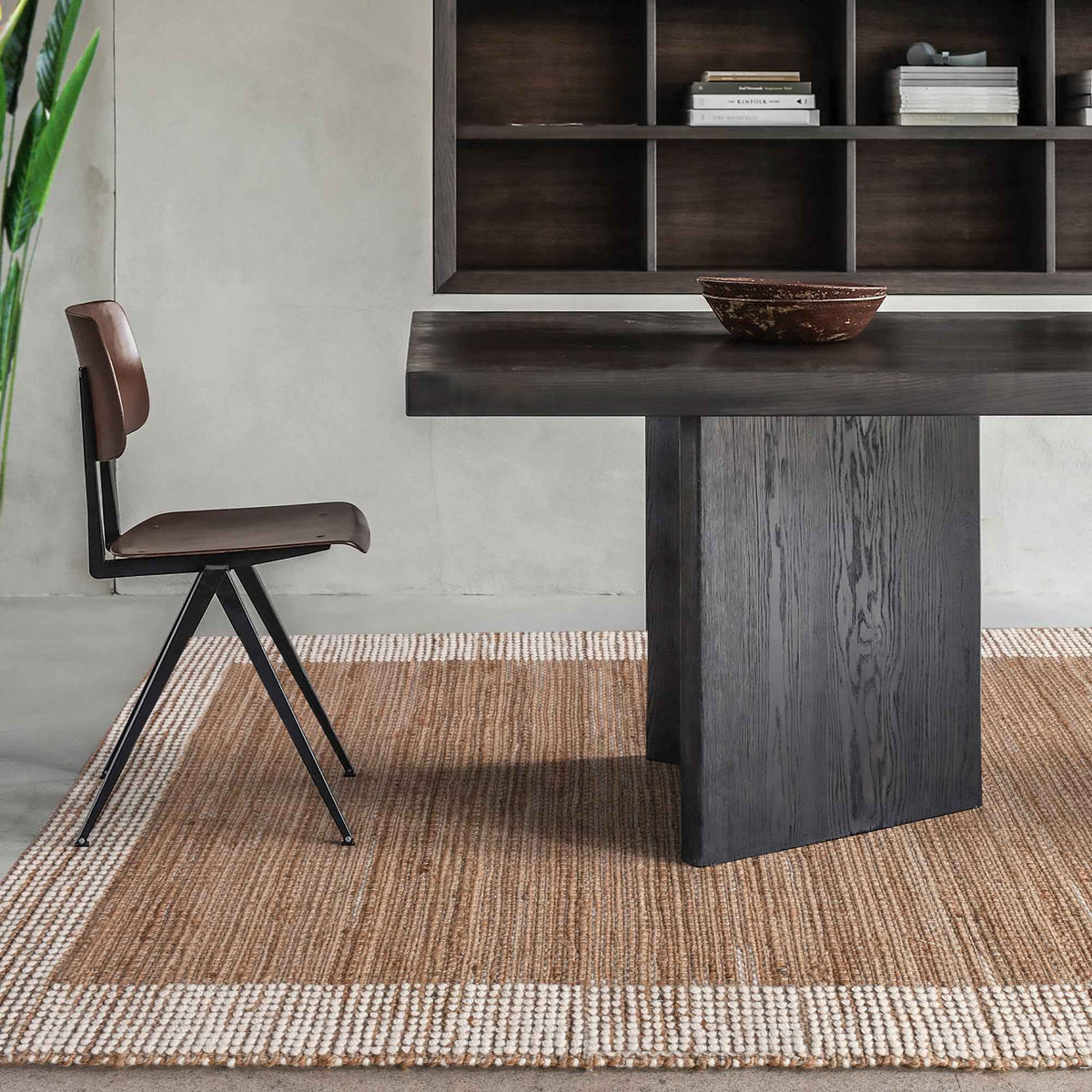 Monolith & Heart Donets Hand-Woven Jute & Wool Rug, Natural & Natural White