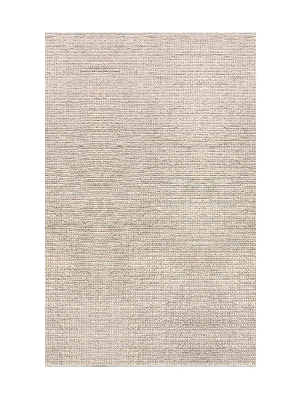 DRYSDALE RUG - WOOL/COTTON SALVAGE - IVORY - HAND WOVEN