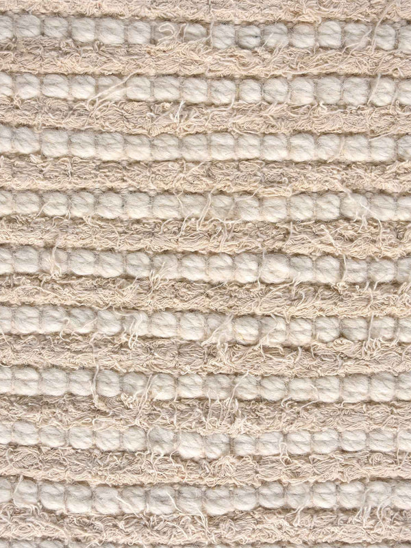 DRYSDALE RUG - WOOL/COTTON SALVAGE - IVORY - HAND WOVEN