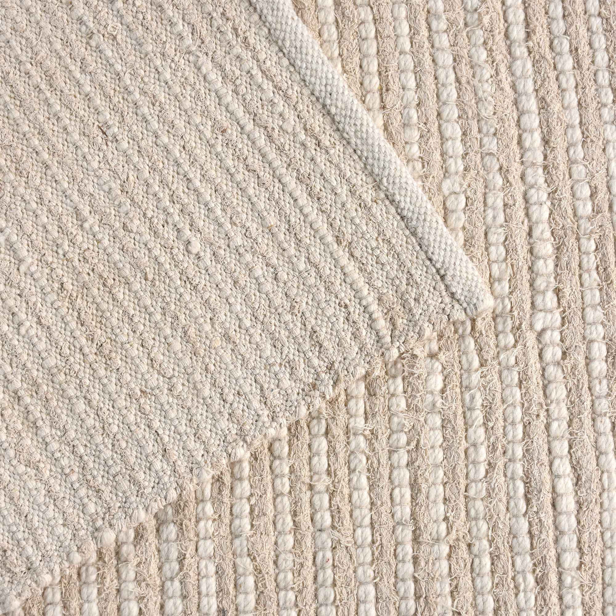 Monolith & Heart Drysdale Hand-Woven Wool & Cotton Salvage Rug, Ivory