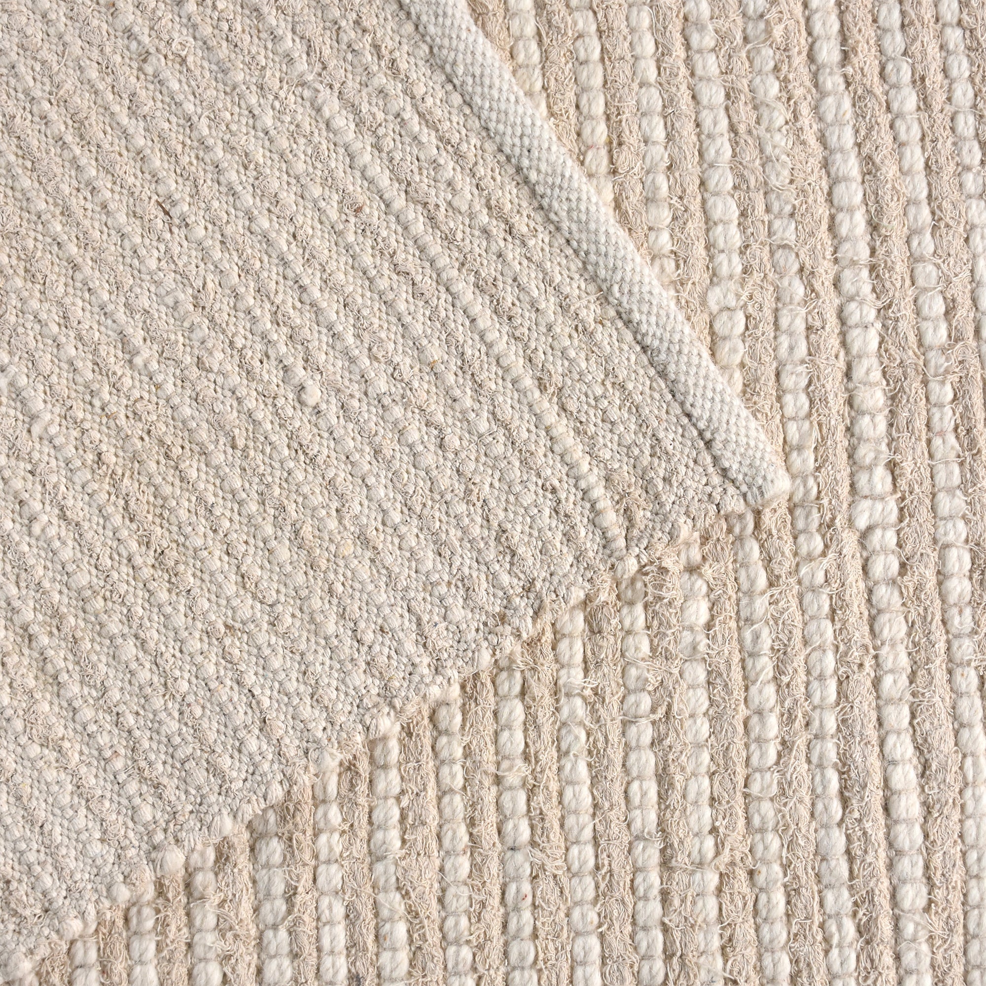 DRYSDALE RUG - WOOL/COTTON SALVAGE - IVORY - HAND WOVEN
