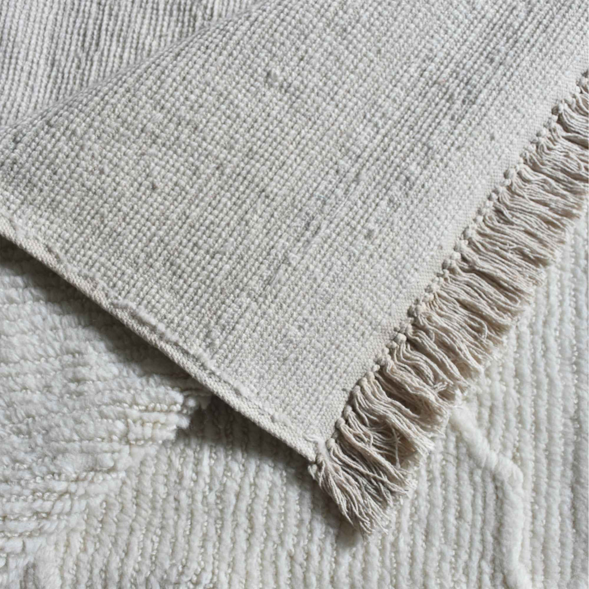 Monolith & Heart Esmond Table-Tufted New Zealand Wool Rug, Natural White
