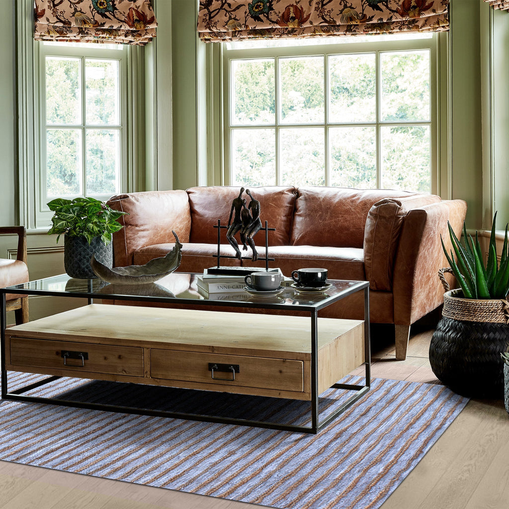 ESTELLA RUG - Hemp / Leather