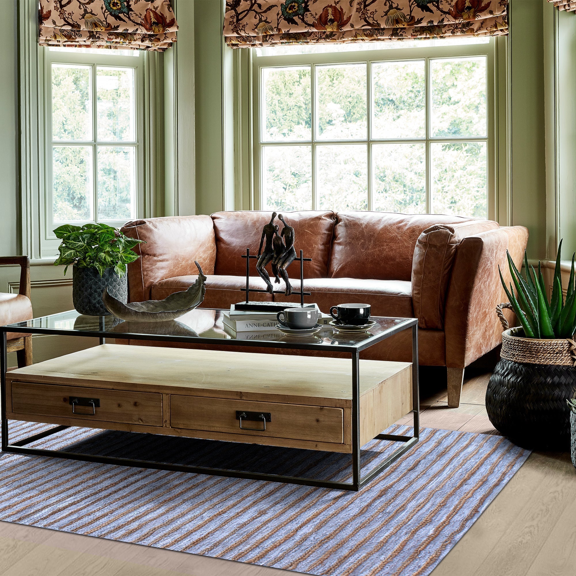 ESTELLA RUG - Hemp / Leather