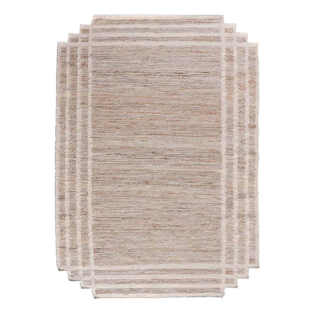 Monolith & Heart Etnash Punja Hand-Woven Hemp & Wool Rug, Natural & Natural White