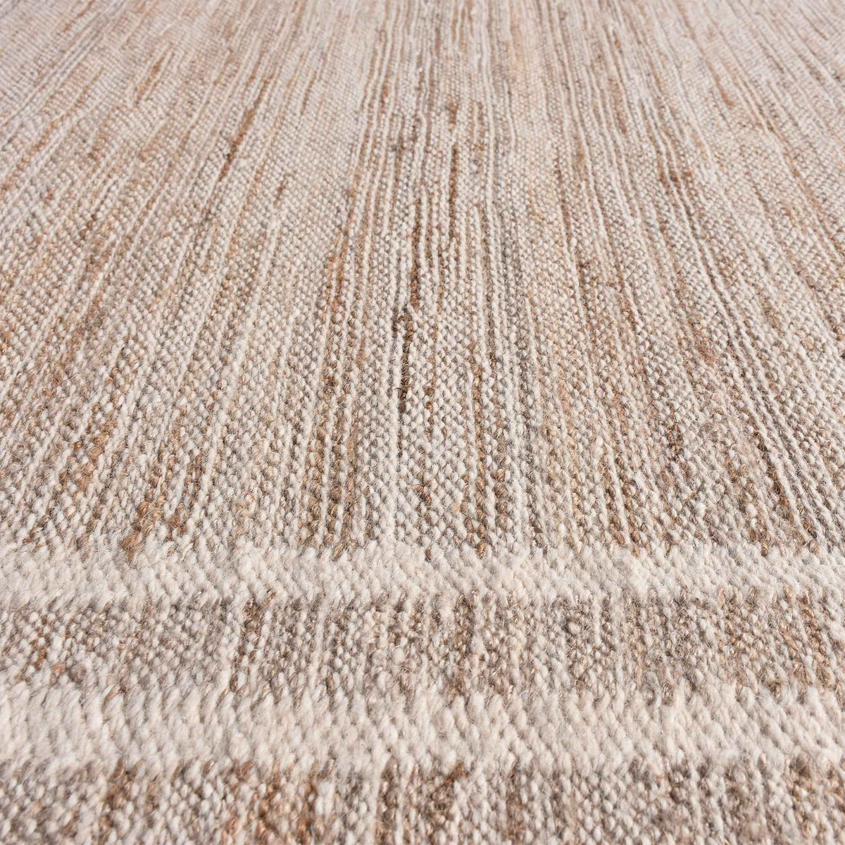 Monolith & Heart Etnash Punja Hand-Woven Hemp & Wool Rug, Natural & Natural White