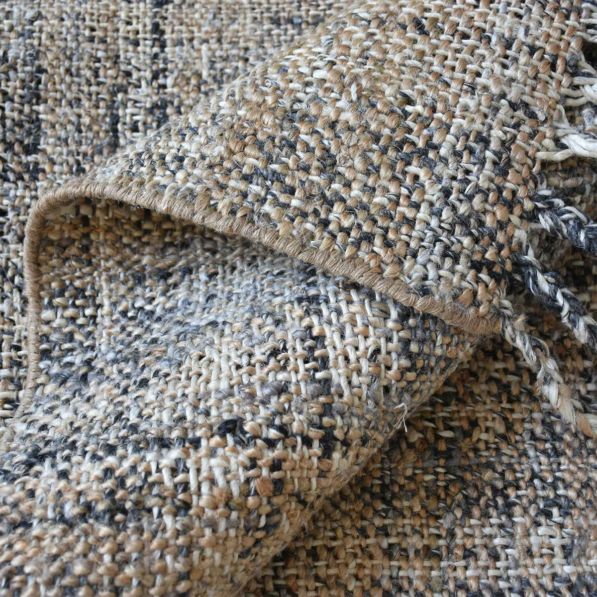 Monolith & Heart Fahro Hand-Woven Hemp, Wool & Viscose Rug, Multiple Colours