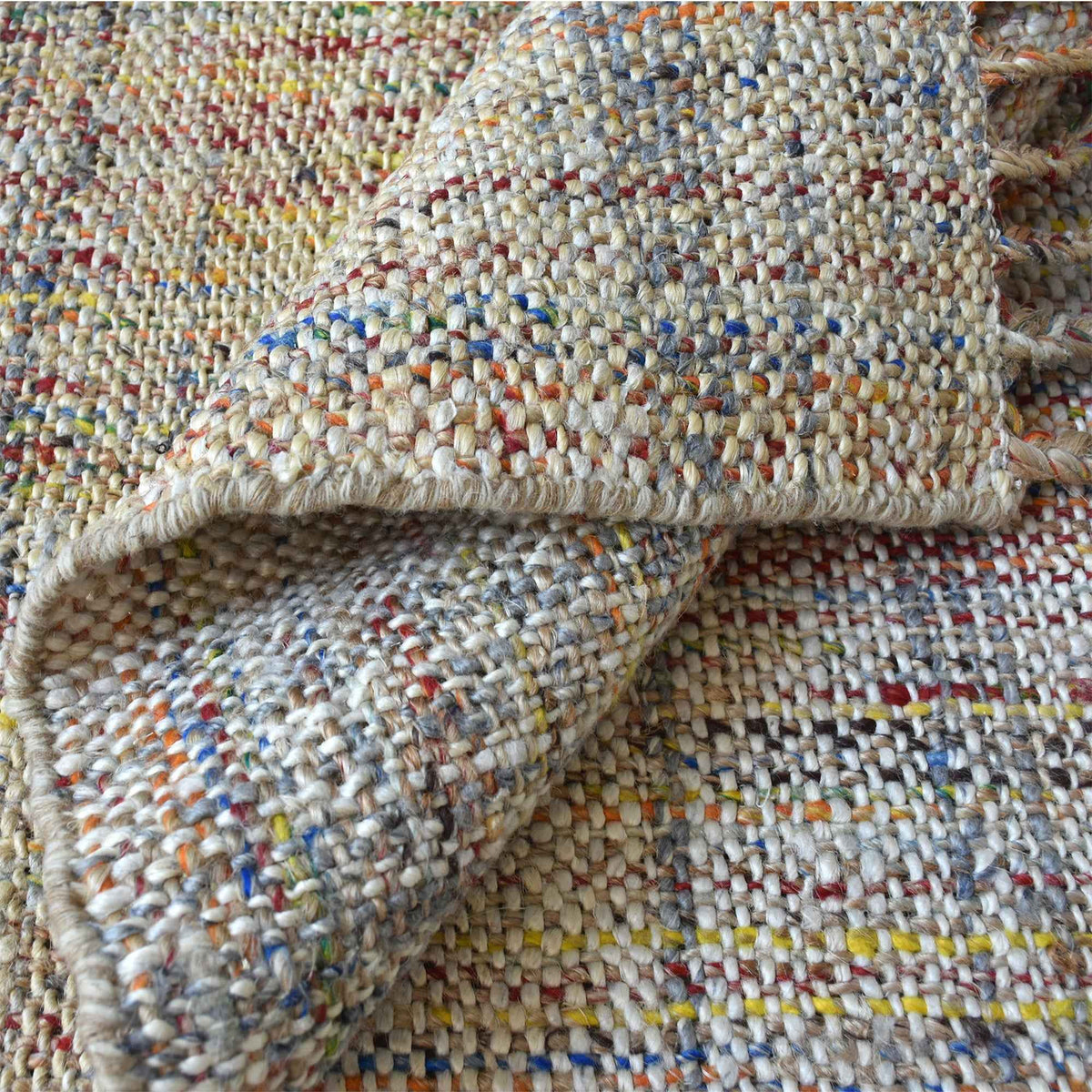 Monolith & Heart Fahro Hand-Woven Hemp, Wool & Viscose Rug, Multiple Colours