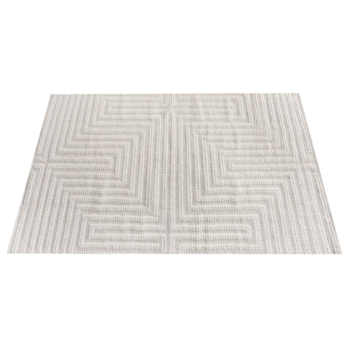 Monolith & Heart Falaise Punja Kelim New Zealand Wool Rug, Natural White
