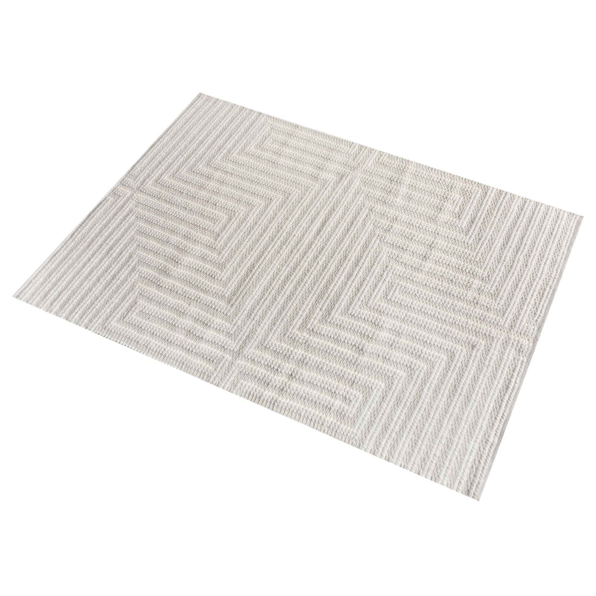 Monolith & Heart Falaise Punja Kelim New Zealand Wool Rug, Natural White
