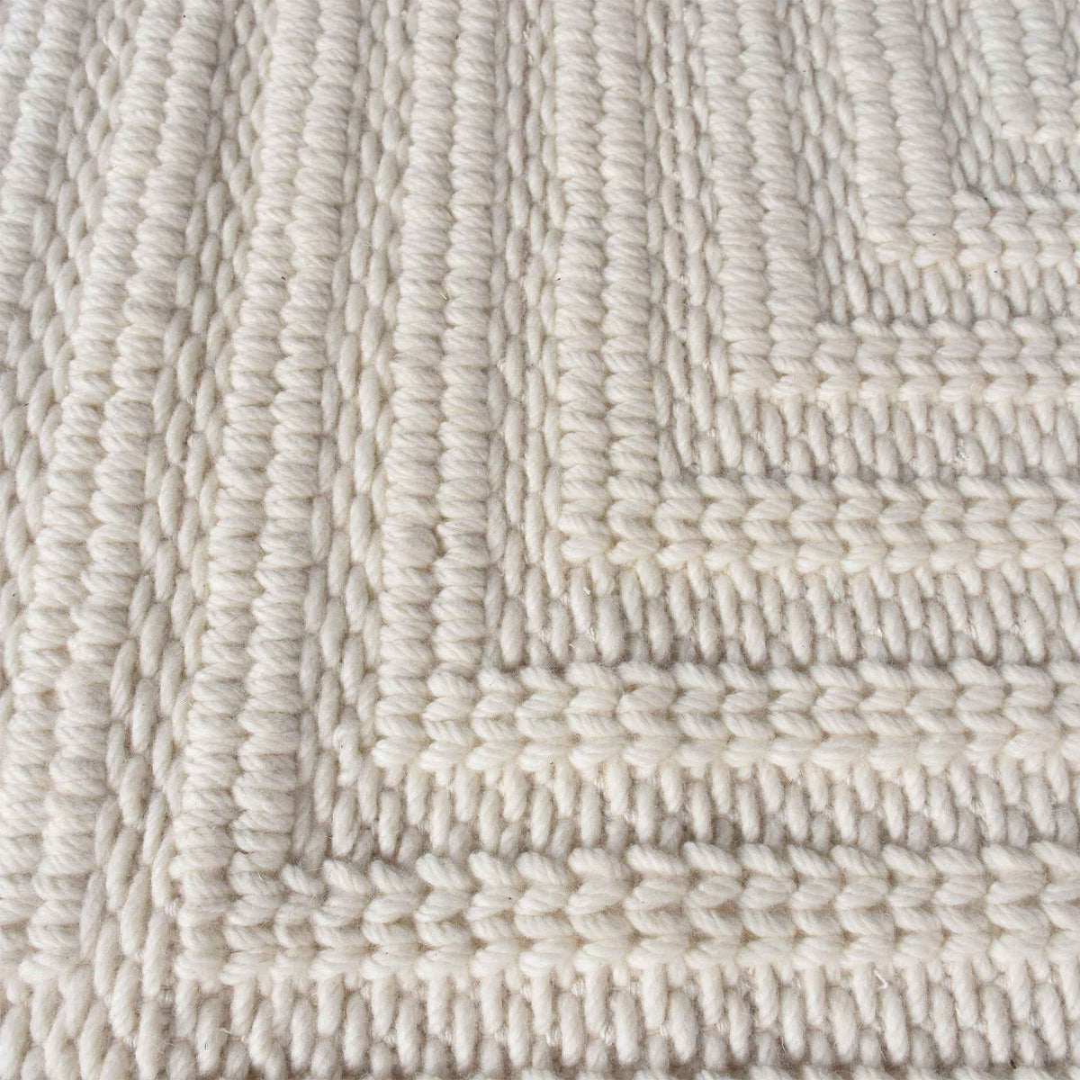 Monolith & Heart Falaise Punja Kelim New Zealand Wool Rug, Natural White