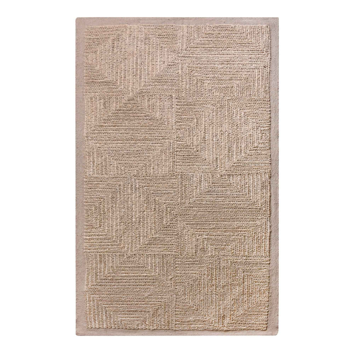 Monolith & Heart Feliz Punja Kelim Jute & Cotton Rug, Ivory